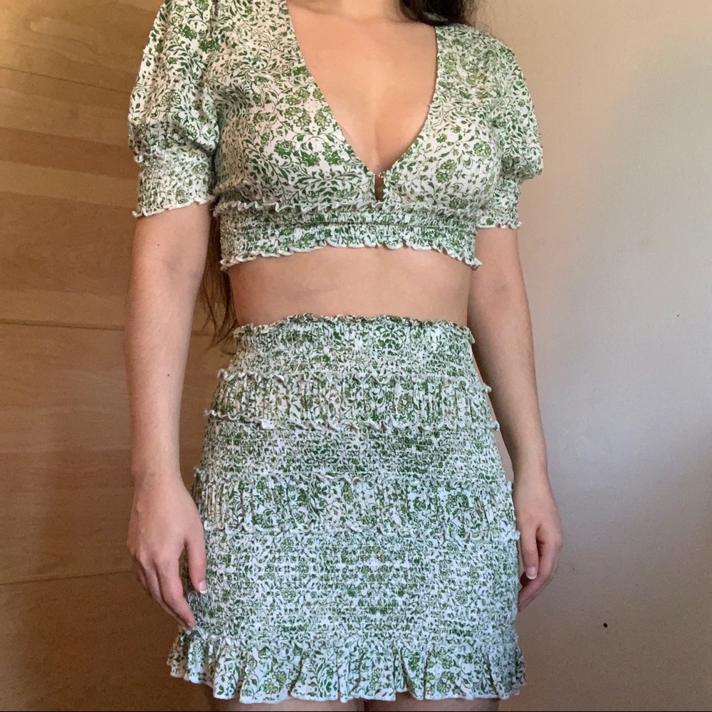 Smocked 2 piece boho matching skirt set - Picture 8 of 16